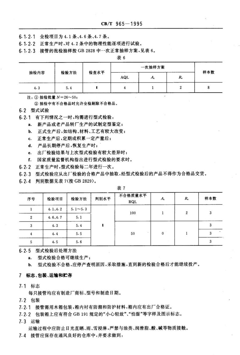 【行業(yè)標(biāo)準(zhǔn)】橡膠補(bǔ)償接管CB/T 965-1995船舶標(biāo)準(zhǔn)